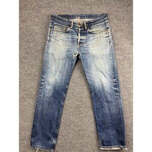 Doublewood Project Jeans Mens 32x30 Straight Selvedge Japanese Denim Button Fly